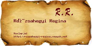 Rózsahegyi Regina névjegykártya